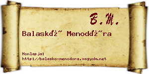 Balaskó Menodóra névjegykártya